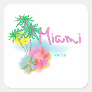 Beautiful Miami Florida Square Sticker