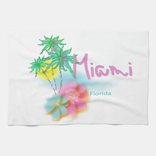 Beautiful Miami Florida Tea Towel
