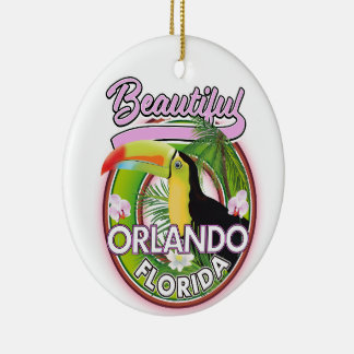 Beautiful Miami Orlando travel logo Ceramic Tree Decoration