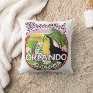 Beautiful Miami Orlando travel logo Cushion