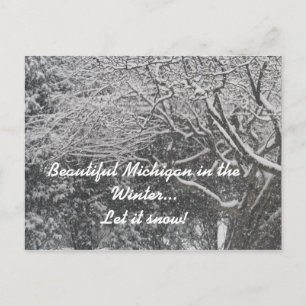 Beautiful Michigan in the Winter...Let it Snow! Holiday Postcard