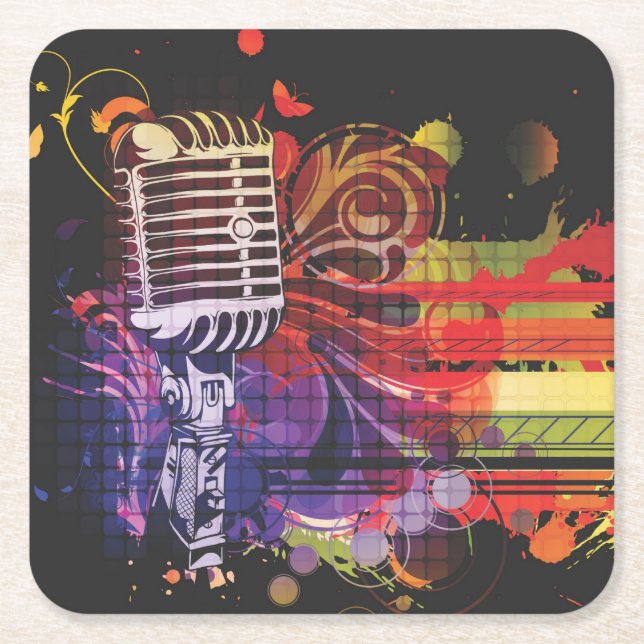 Beautiful Microphone Coaster Set (Front)