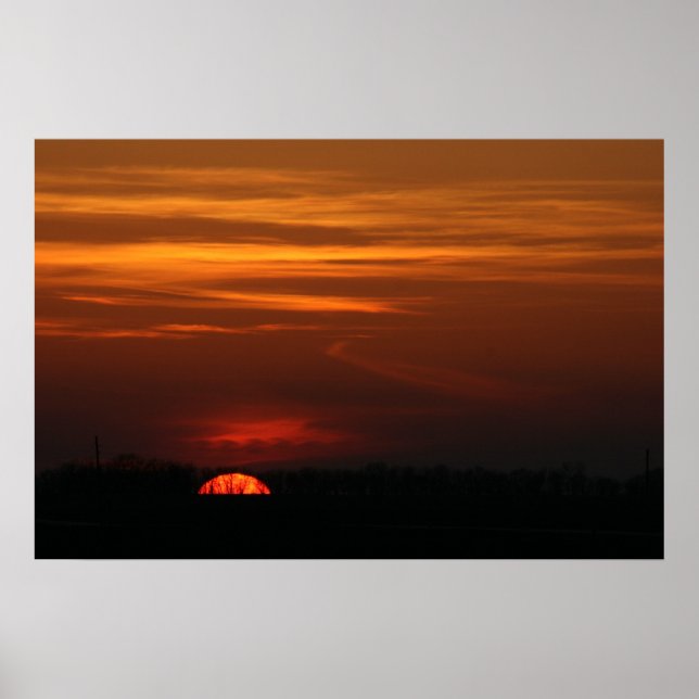 Beautiful Midwestern Sunset Poster (Front)