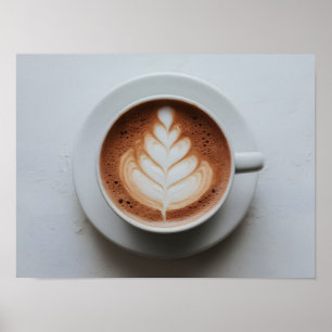 Beautiful Milk Foam Latte Art on Hot Cocoa Poster