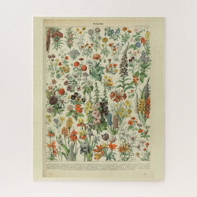 Beautiful Millot Fleur Illistration Print Jigsaw Puzzle (Vertical)