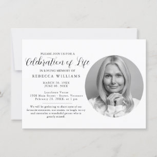 Beautiful Minimal Celebration of Life Invitations