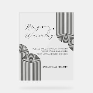 Beautiful Minimal Rings Warming Wedding Acrylic Sign