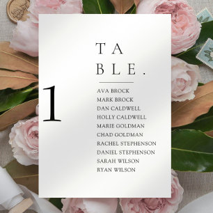 Beautiful Minimal Table Number Seating Chart