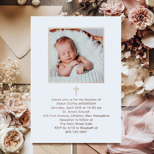 Beautiful Minimalism Photo Baptism   Rose Gold