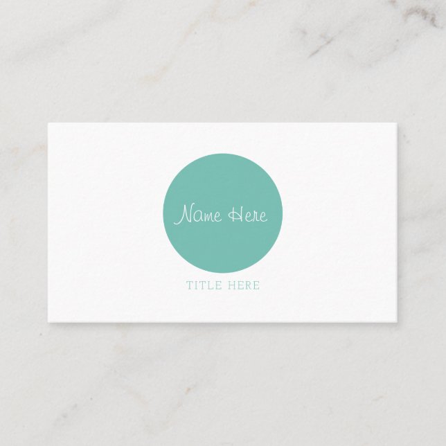 Beautiful Minimalist Circle Business Cards (Front)