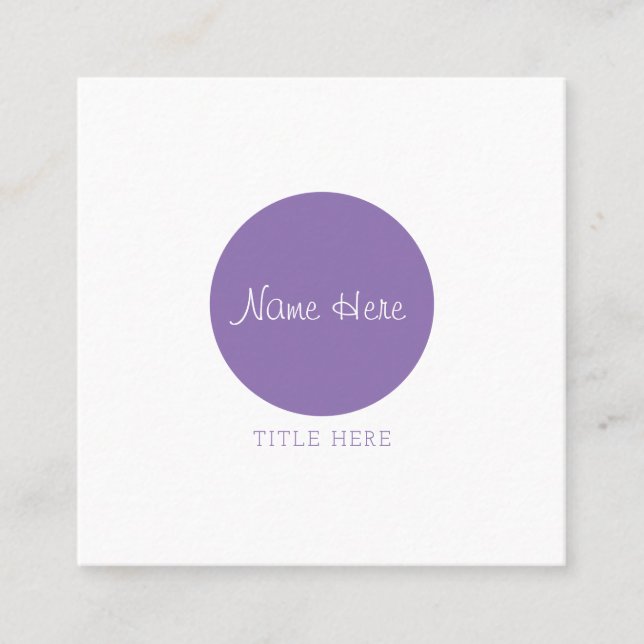 Beautiful Minimalist Circle Square Business Cards (Front)