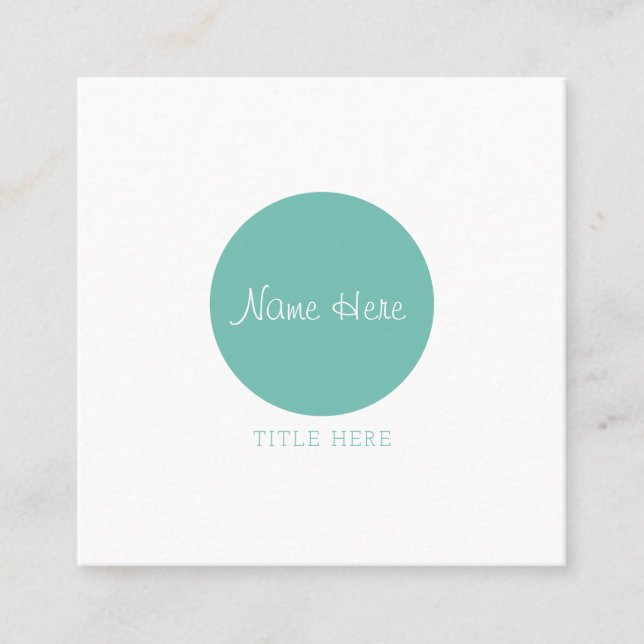 Beautiful Minimalist Circle Square Business Cards (Front)