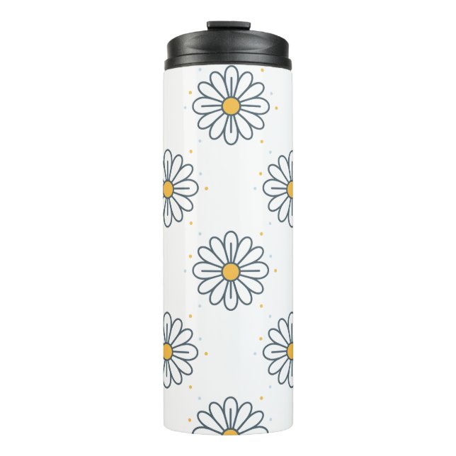 Beautiful minimalist daisies thermal tumbler (Front)