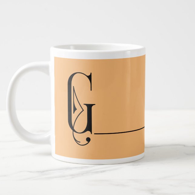 Beautiful Minimalist Elegant Monogram G Large Coffee Mug (Left)