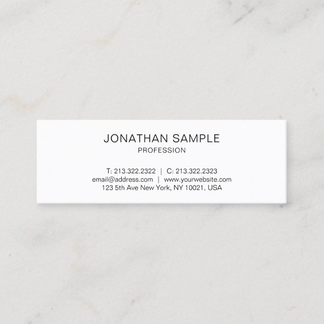 Beautiful Minimalist Modern Simple Trendy Plain Mini Business Card (Front)