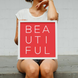 Beautiful Minimalist Wall Art with Red Background