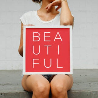 Beautiful Minimalist Wall Art with Red Background