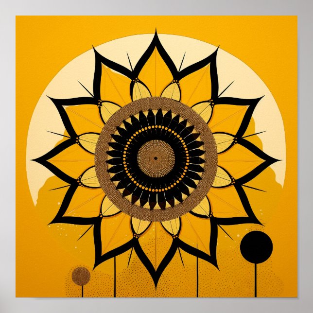 Beautiful Minimalistic Sunflower Poster (Front)