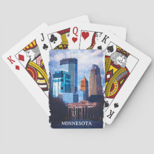 Beautiful Minneapolis Minnesota Skyline  Playing Cards