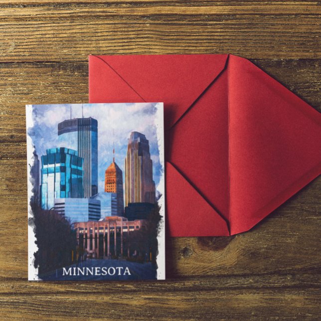 Beautiful Minneapolis Minnesota Skyline  Postcard (Minneapolis Minnesota Skyline Postcard)