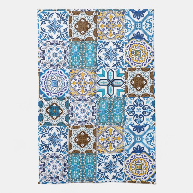 🤩 Beautiful mix of Azulejos  Tea Towel (Vertical)