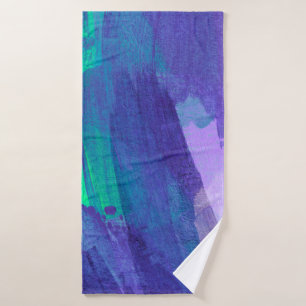 Beautiful mixed media painting. Trendy hand painte Bath Towel