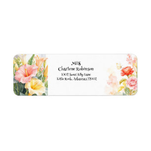 Beautiful Mixed Spring Flowers Return Address