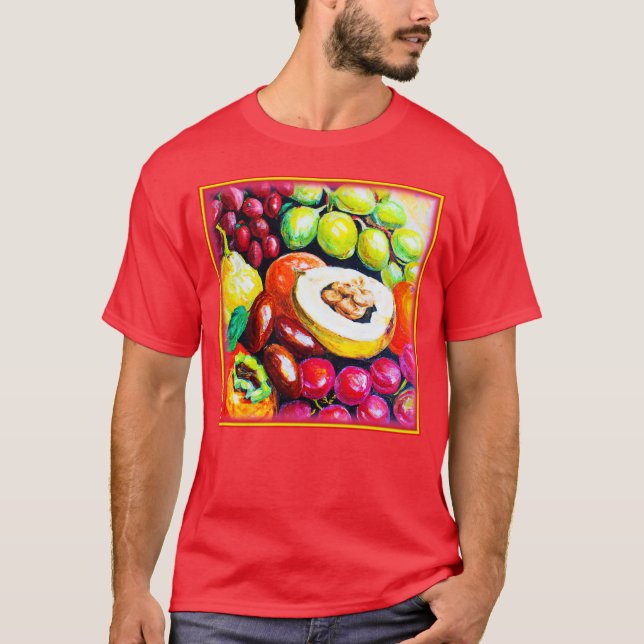 Beautiful Mixture of Grape Fruit Painting. Buy Now T-Shirt (Front)