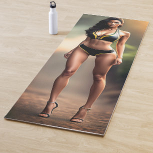 Beautiful model girl for Yoga Mat