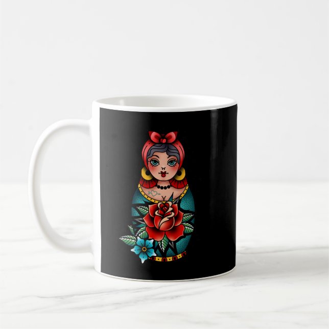 Beautiful Model Russian Doll  Russian Doll  Matryo Coffee Mug (Left)