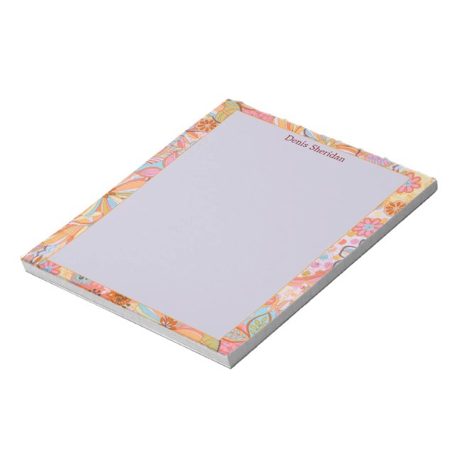 Beautiful Modern Aesthetic Personalized Name Notepad (Rotated)