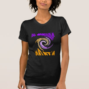 Beautiful Modern Art Design: Purple and Gold Whirl T-Shirt