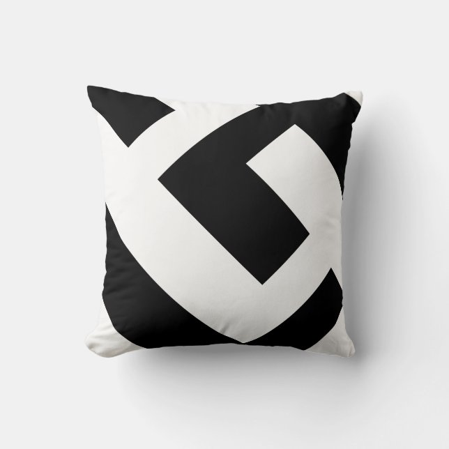 Beautiful Modern Black and White Cushion (Front)