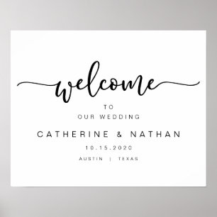 Beautiful Modern Black typeface, Wedding Welcome Poster