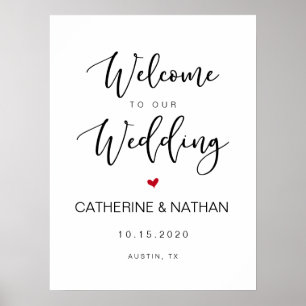 Beautiful Modern Black typeface, Wedding Welcome Poster