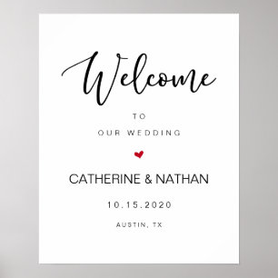 Beautiful Modern Black typeface, Wedding Welcome Poster