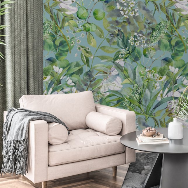 Beautiful Modern Botanical Flowers And Leaves Wallpaper (Creator Uploaded)