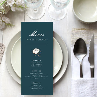 Beautiful Modern Cotton Green Elegant Menu