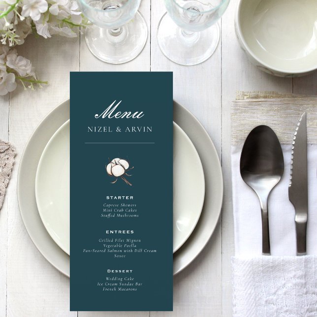 Beautiful Modern Cotton Green Elegant Menu (Creator Uploaded)