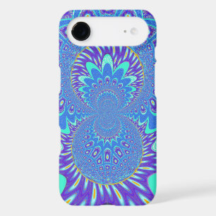 Beautiful Modern Cyan Blue batik Kaleidoscope Art