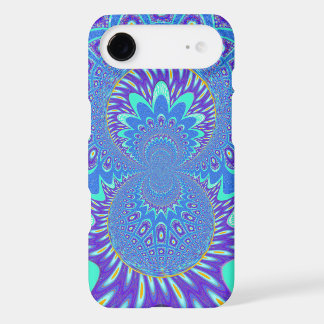 Beautiful Modern Cyan Blue batik Kaleidoscope Art