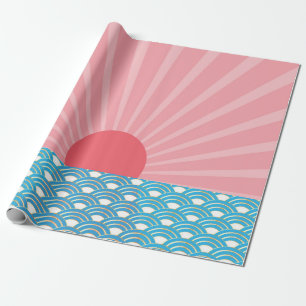 Beautiful modern design of new year sunrise wrapping paper