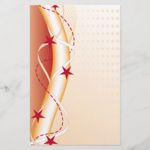 Beautiful modern design with ribbons and stars stationery