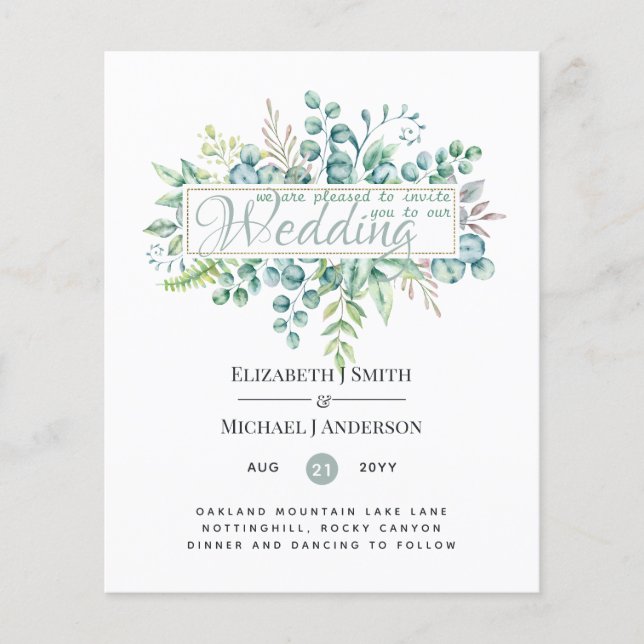 Beautiful Modern Eucalyptus Greenery Wedding This (Front)