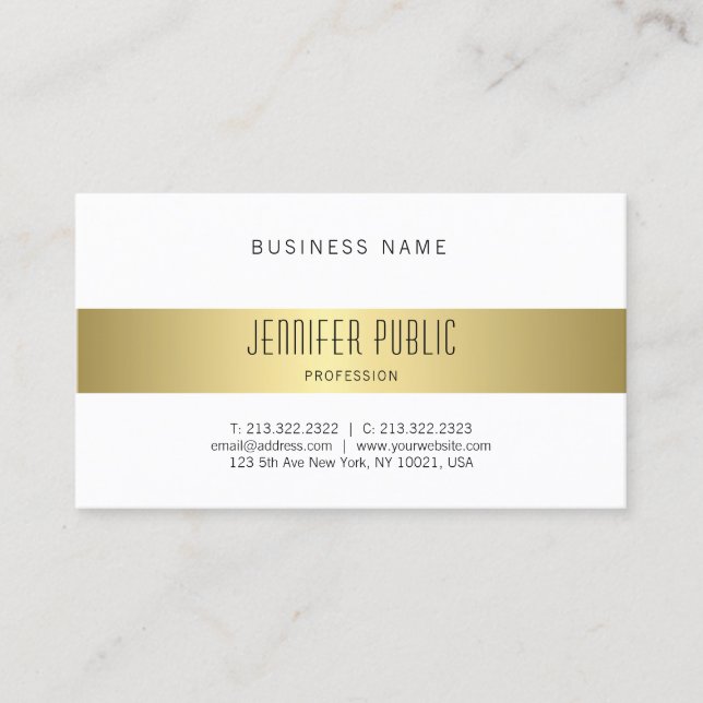 Beautiful Modern Gold Look Design Smart Plain Business Card (Front)