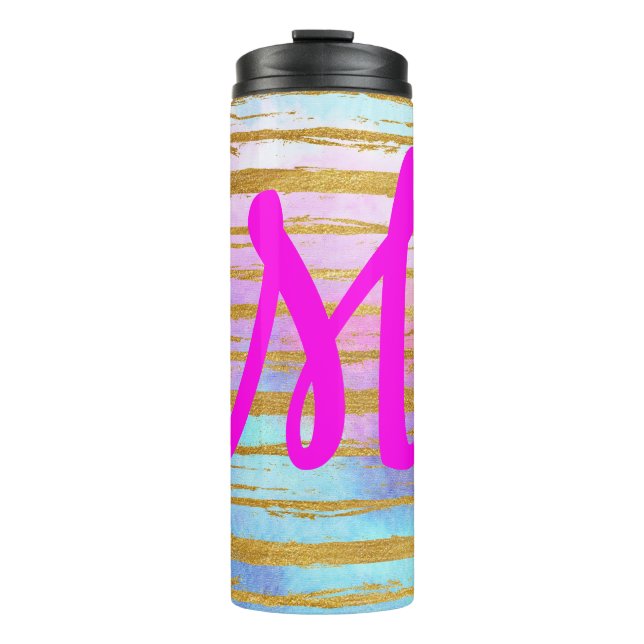 Beautiful Modern Monogram Thermal Tumbler (Front)