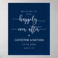Beautiful Modern Navy typeface, Wedding Welcome
