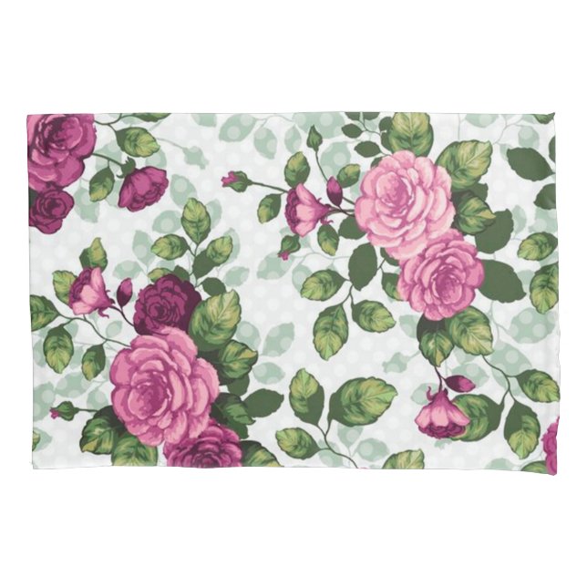 Beautiful Modern Purple Floral  Pillowcase (Front)