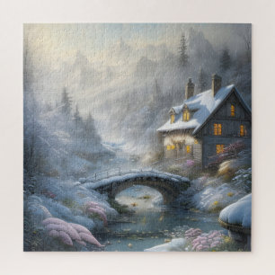 Beautiful Modern Snow Winter Landscape Jigsaw Puzzle