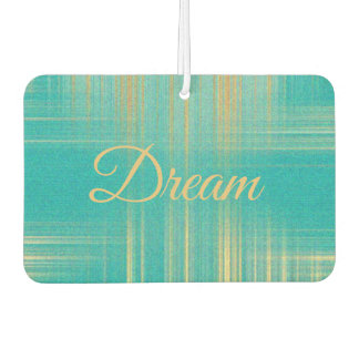 Beautiful Modern Turquoise Blue and Gold Dream Car Air Freshener
